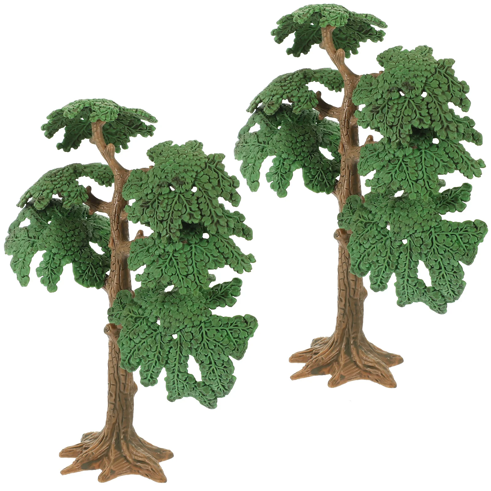 

2 Pcs Kid Toys Tree Decor Pine Diorama Trees Model Abs Plastic Child Miniature Green Scenery Landscape