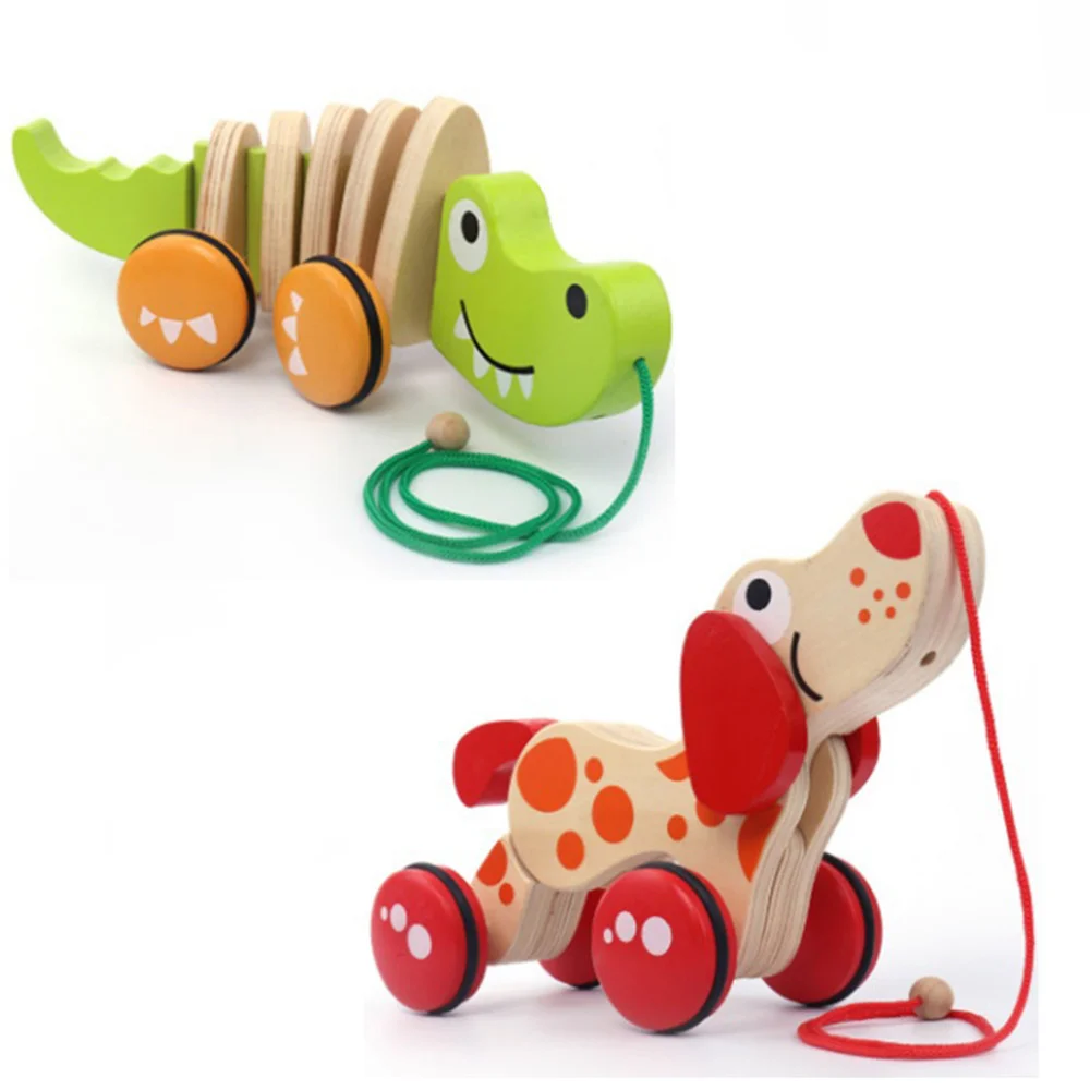 

Cartoon Tractors Animals Toy Wooden Pull Toy Kids Intelligence Educational Toys Fun Gift for Children Parent-child Toys JAN88