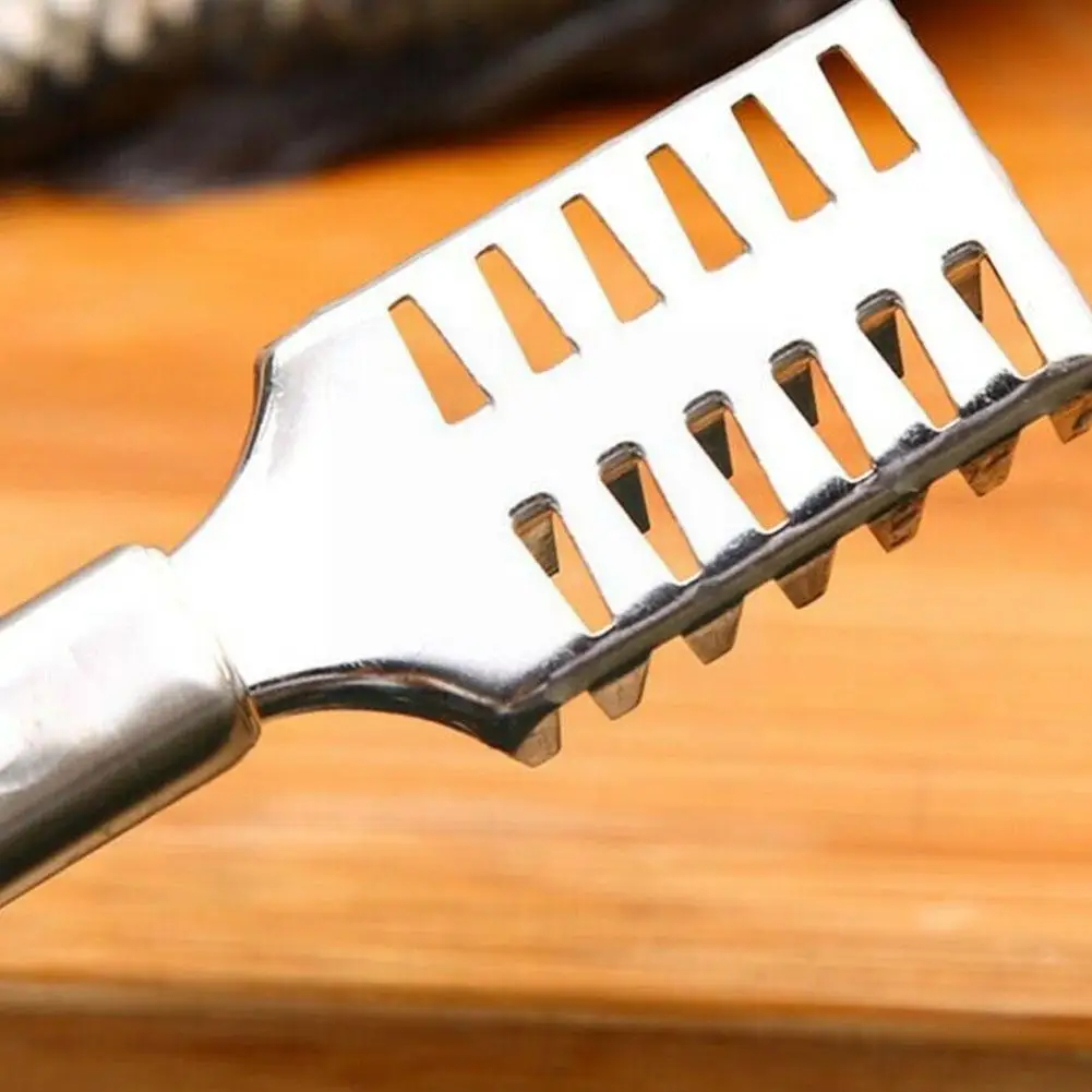 

Steel Fish Scale Scraper Remover Cleaner Scaler Scraper Kitchen Tool Silver Color Peeler D8W4