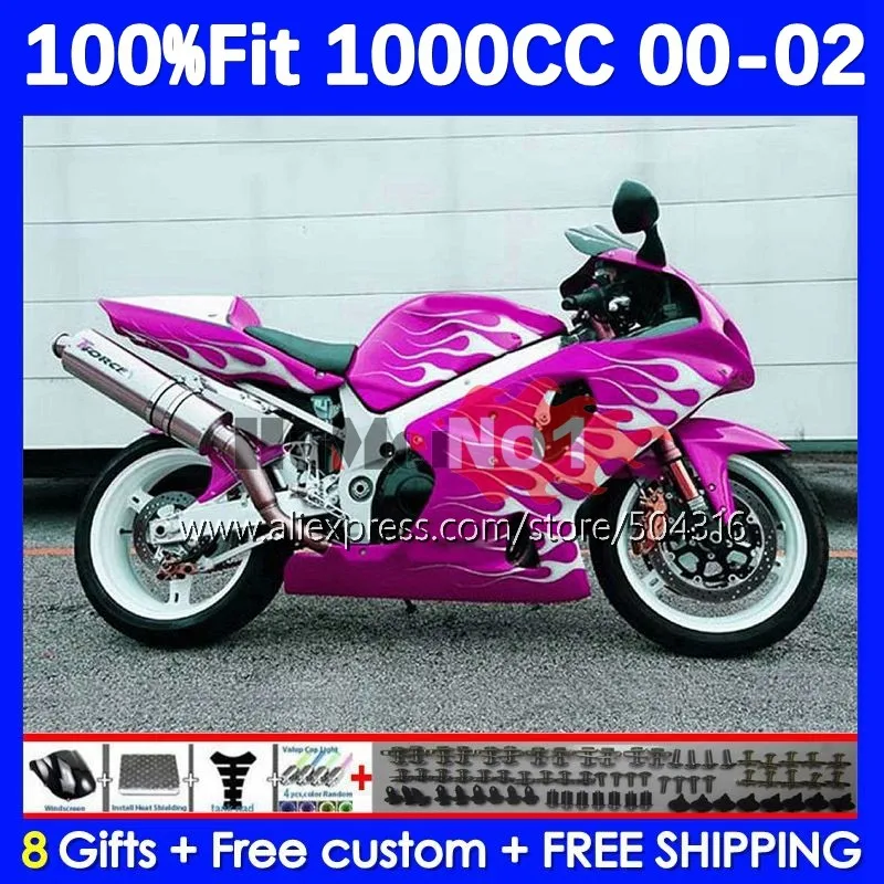 

Injection Body For SUZUKI pink flames GSXR 1000 GSXR1000 K2 19No.154 1000CC GSXR-1000 00 01 02 GSX-R1000 2000 2001 2002 Fairing