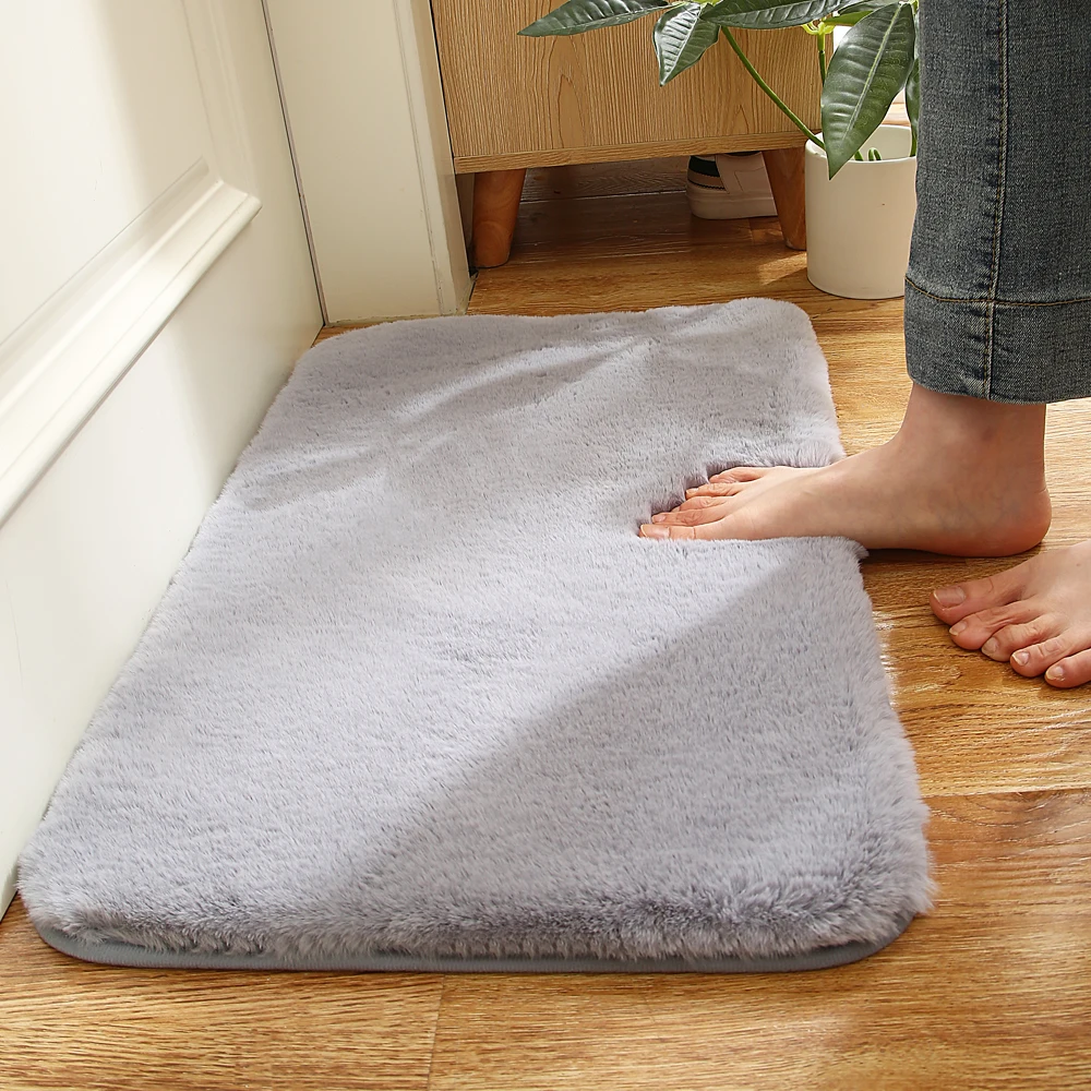 

Olanly Thick Soft Living Room Plush Carpet Doormat Non-Slip Bedroom Mat Fluffy Decorative Rug For Children No Shedding