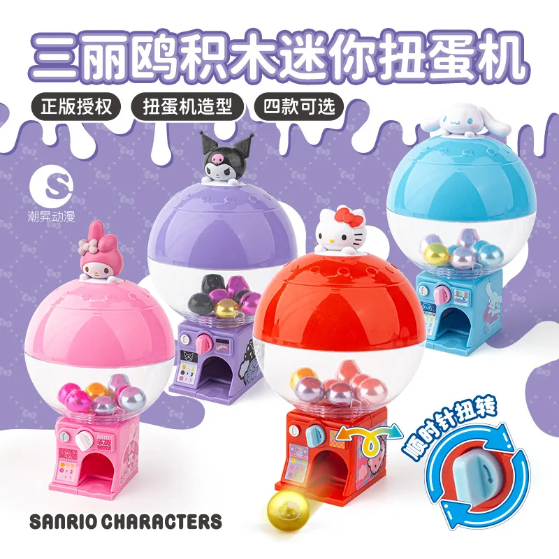 

Sanrio Hello Kitty Mini Capsule Machine Toy Gashapon Building Blocks Kuromi Cinnamoroll Melody Children Birthday Gifts New Toys
