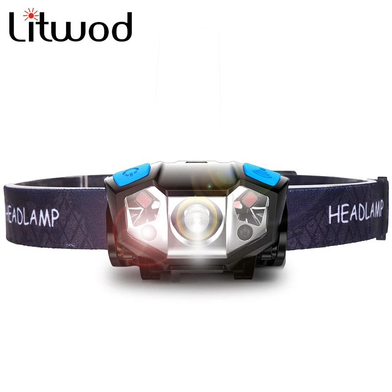 

Led Head Flashlight Sensor Headlight XP-G Q5 Built in Battery Night Running Light Motion Lamp Camping Climbing Fishing Bicycle