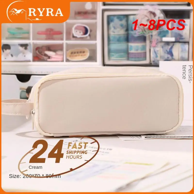 

1~8PCS 3 size Solid color Toiletry Pouch Nylon Travel Storage Bag Embroidery Patch Personalize Makeup Bag