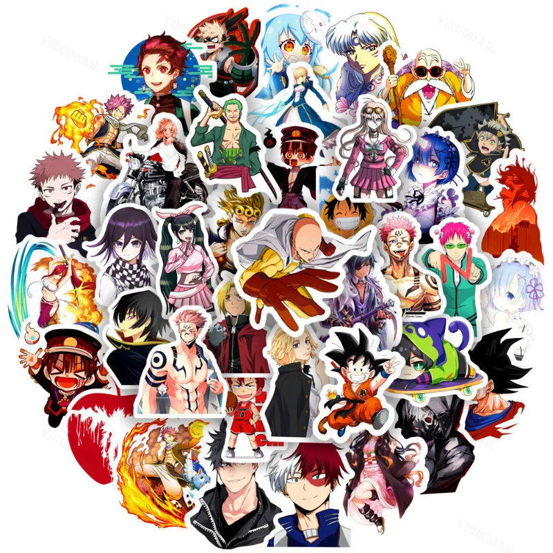 

200pcs Japanese Anime Characters Stickers Waterproof Skateboard Guitar Suitcase Laptop Decal Graffiti Sticker for Kids Toys