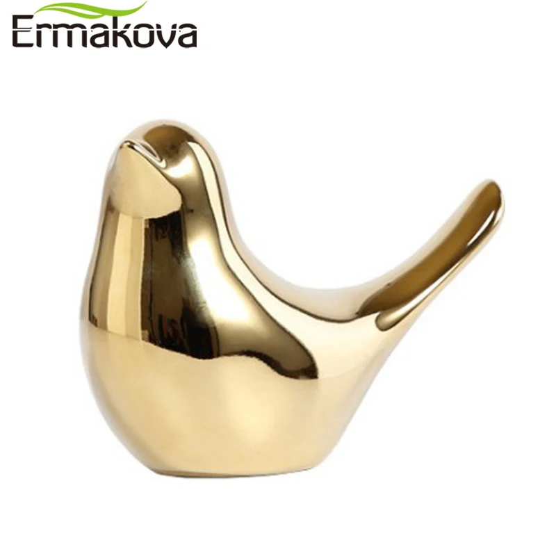 Ермакова, фигурка птицы, 4 размера, Скандинавская керамическая золотая статуя животных, ювелирные изделия, украшение для дома, гостиной, сто... (art.: 3a356ea4908) - 3a356ea4908