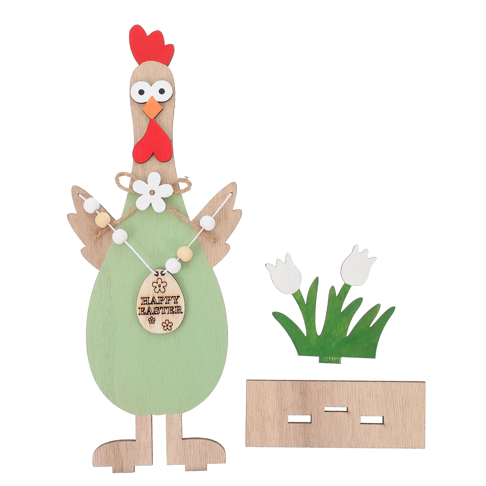 

Decorative Chicken Craft Children Wood Rooster Garden Layout Decoration