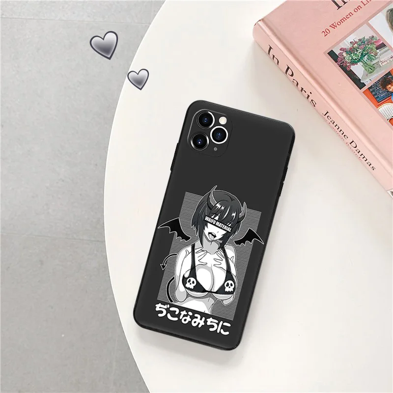 Черный матовый чехол для телефона iphone 16 15 14 13 12 Mini 11 16Pro Max 7 8 Plus X XS XR мягкий с