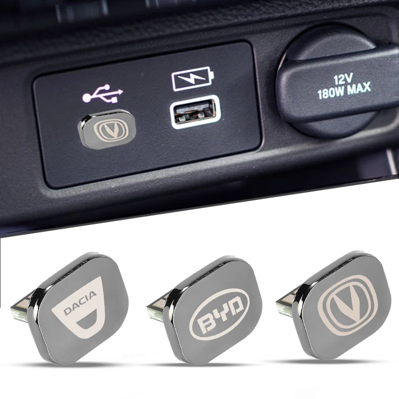 1 шт. автомобильный Серебристый Логотип USB слот вход адаптер флэш-накопитель для