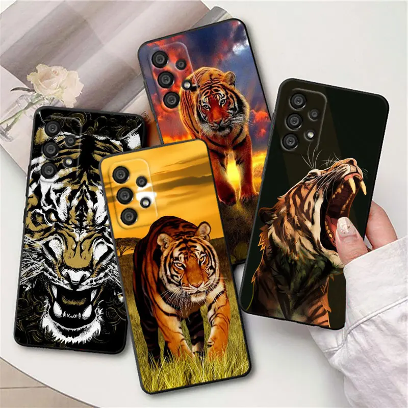 

Fashion Tiger Leopard Phone Case For Samsung j8 j7 j2 Core M13 M33 M23 M52 M32 M22 M31S M31 M21 M20 M10 Black Cover
