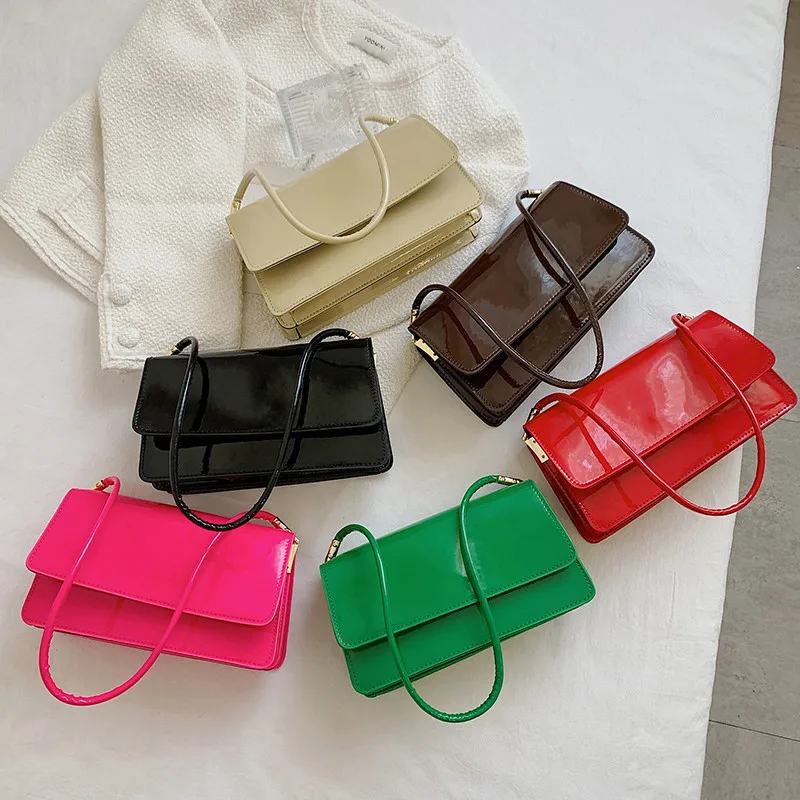 

Popular Paint Color Texture Small Square Bag New Fashion Hand Bill of Lading Shoulder Bag for Women