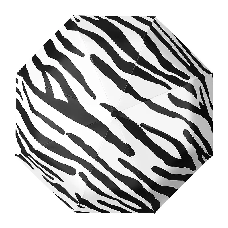 

Простой черно-белый зонт-Зебра, автоматический солнцезащитный аксессуар 30%