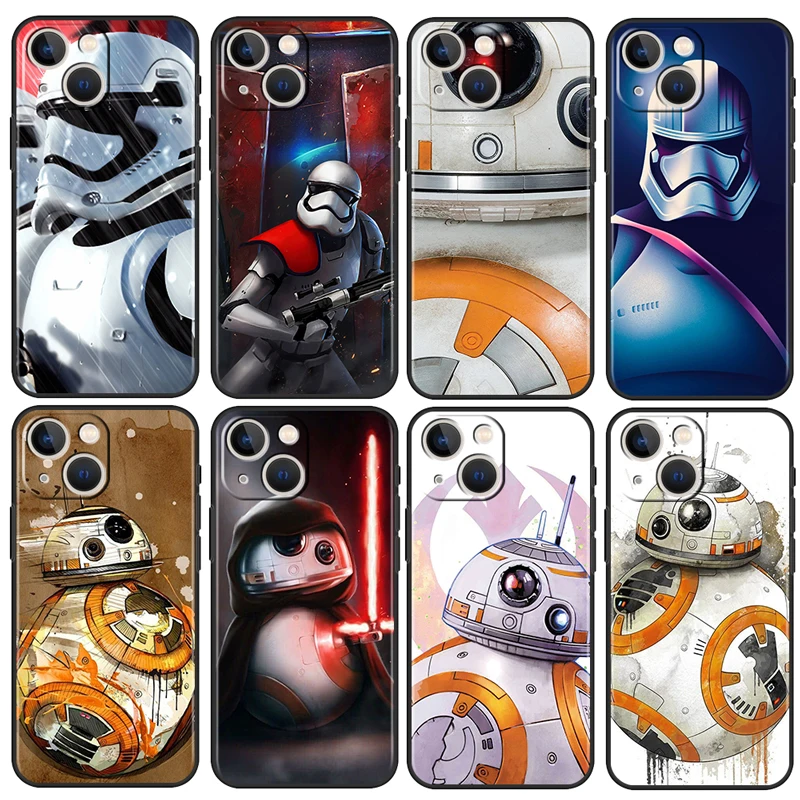

Star Wars BB8 Robot For Apple iPhone 13 12 11 Pro Max Mini XS Max X XR 6S 6 7 8 Plus 5S SE2020 Soft Black Phone Case Capa Cover