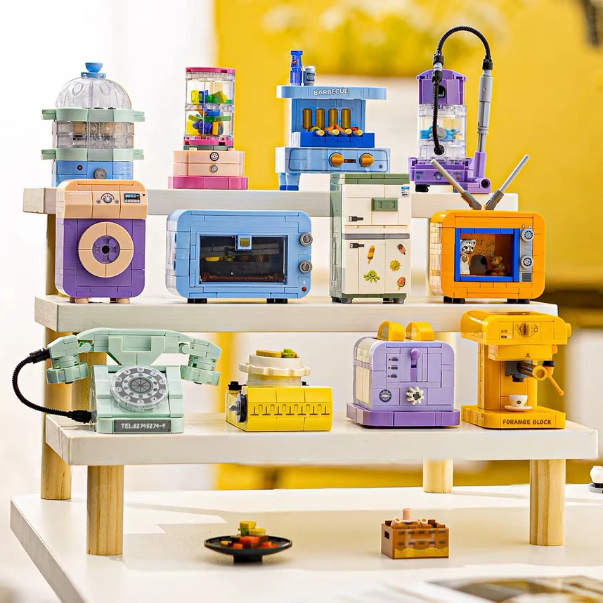 

MOC Bricks Mini Creative Retro Home Appliances Assembled Building Blocks Enlightenment Block Educational Toys for Children Adult
