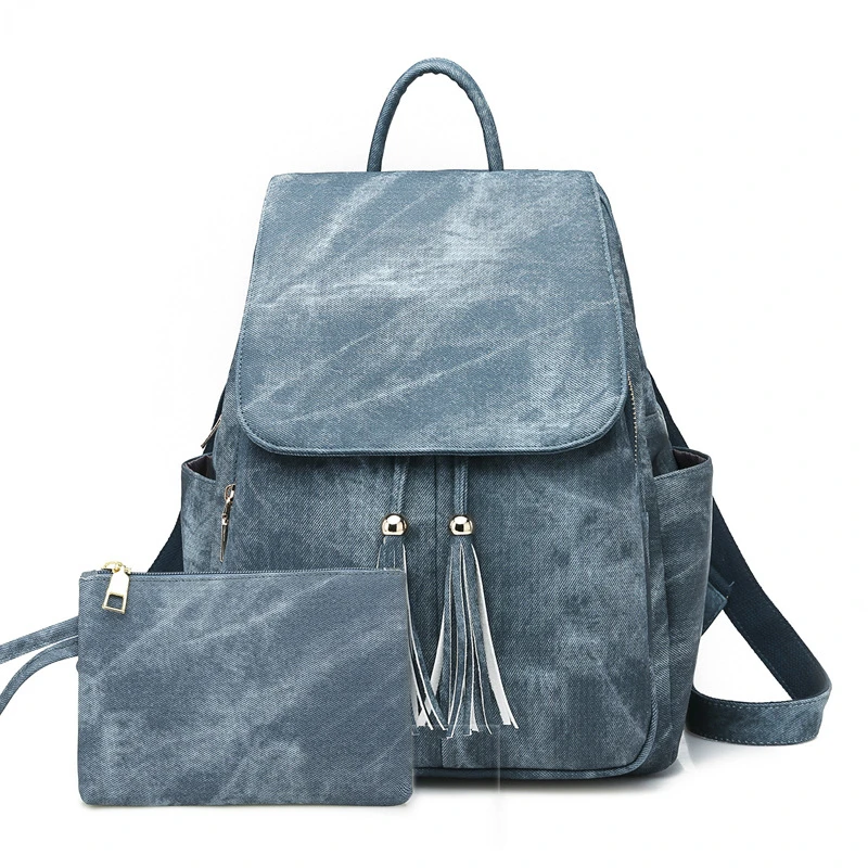 

Candy colored women's backpack 2023 new large capacity bag cross-border trend tassel backpack