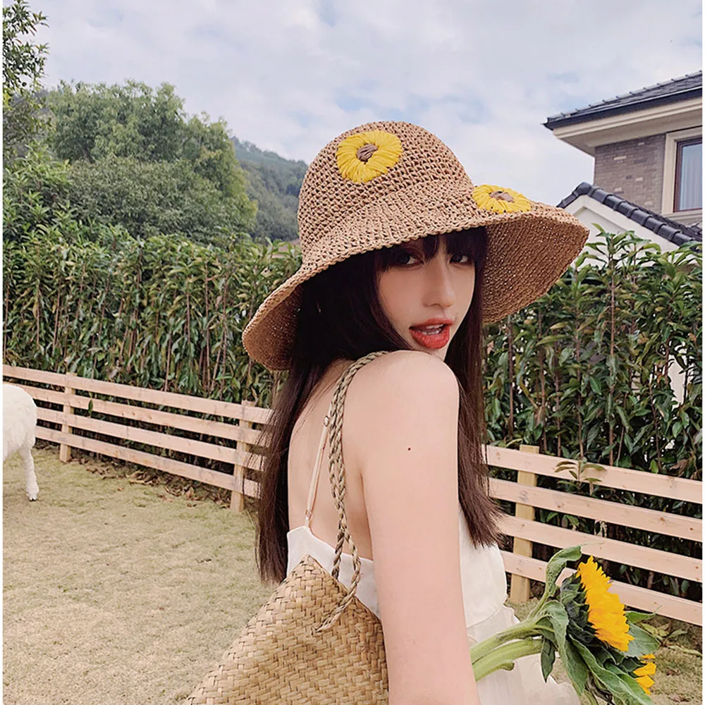

Шляпа с маргаритками Женская пляжная Панама 2022 женская шляпа летняя Шляпа Пляжная соломенная шляпа для отдыха женская шляпа рыбака шляпа женская шляпа от солнца