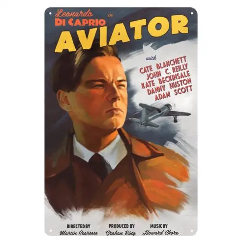 Металлический плакат Леонардо Ди Каприо из фильма Авиатор жестяной знак 20x30 см