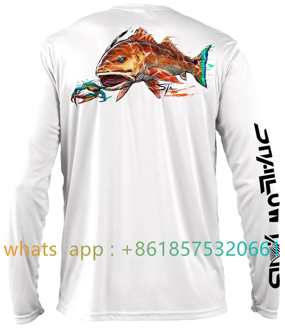 

Shallow Tails Fishing Shirts Long Sleeve Uv Protection T-shirt Men Anti-uv Breathable Wear Summer Custom Shirt
