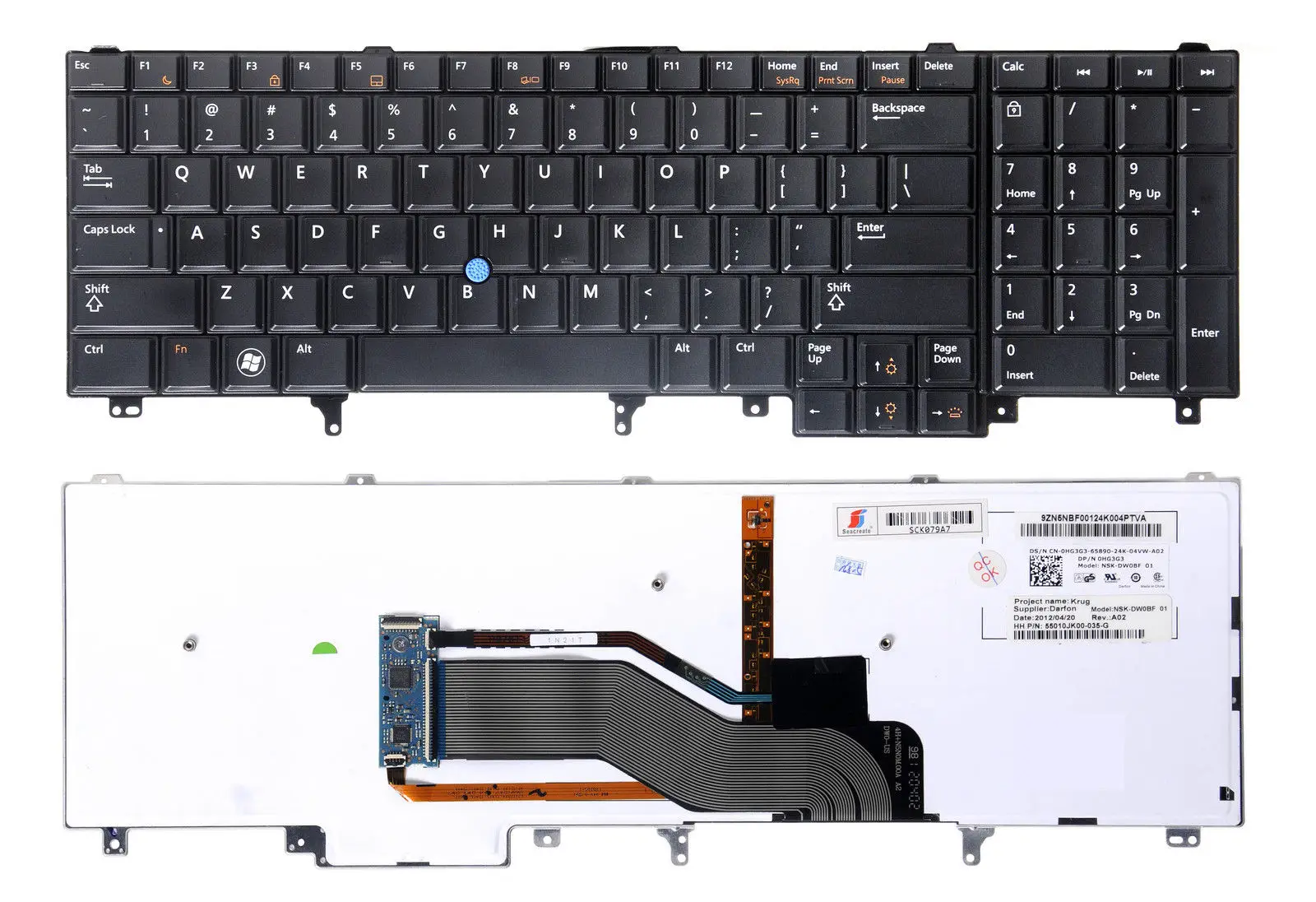 

95%New Genuine For Dell Precision M4600 M4700 M4800 US Laptop Keyboard Backlit Pointer