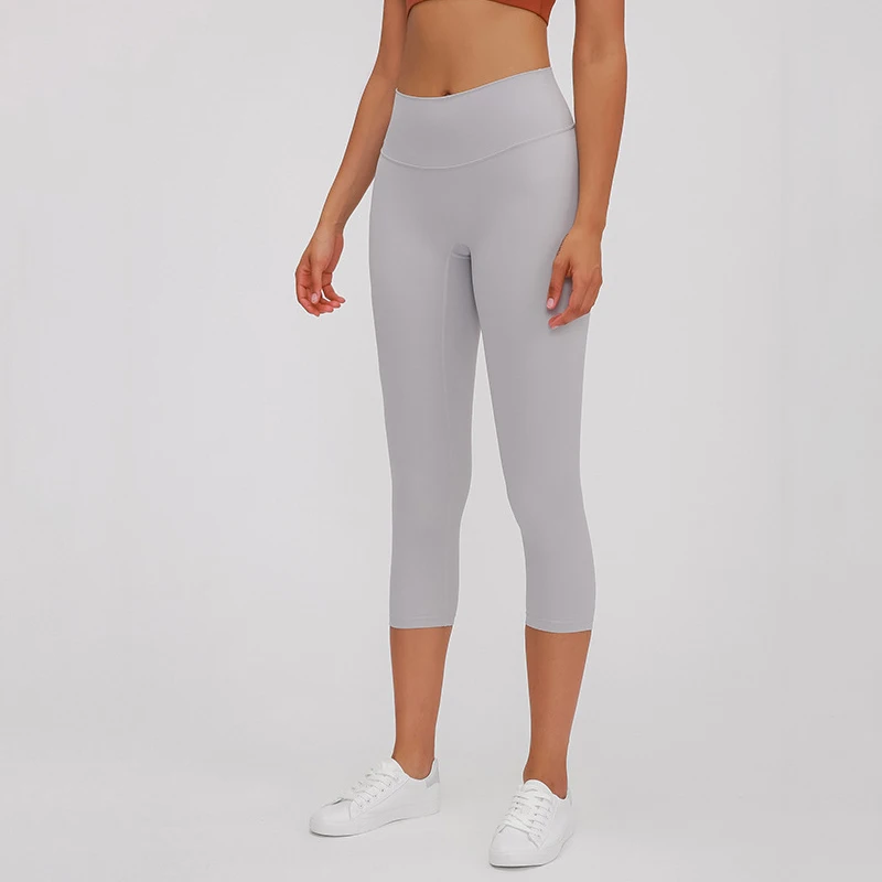 Однотонные спортивные Капри с верблюжьим носком для фитнеса женская одежда