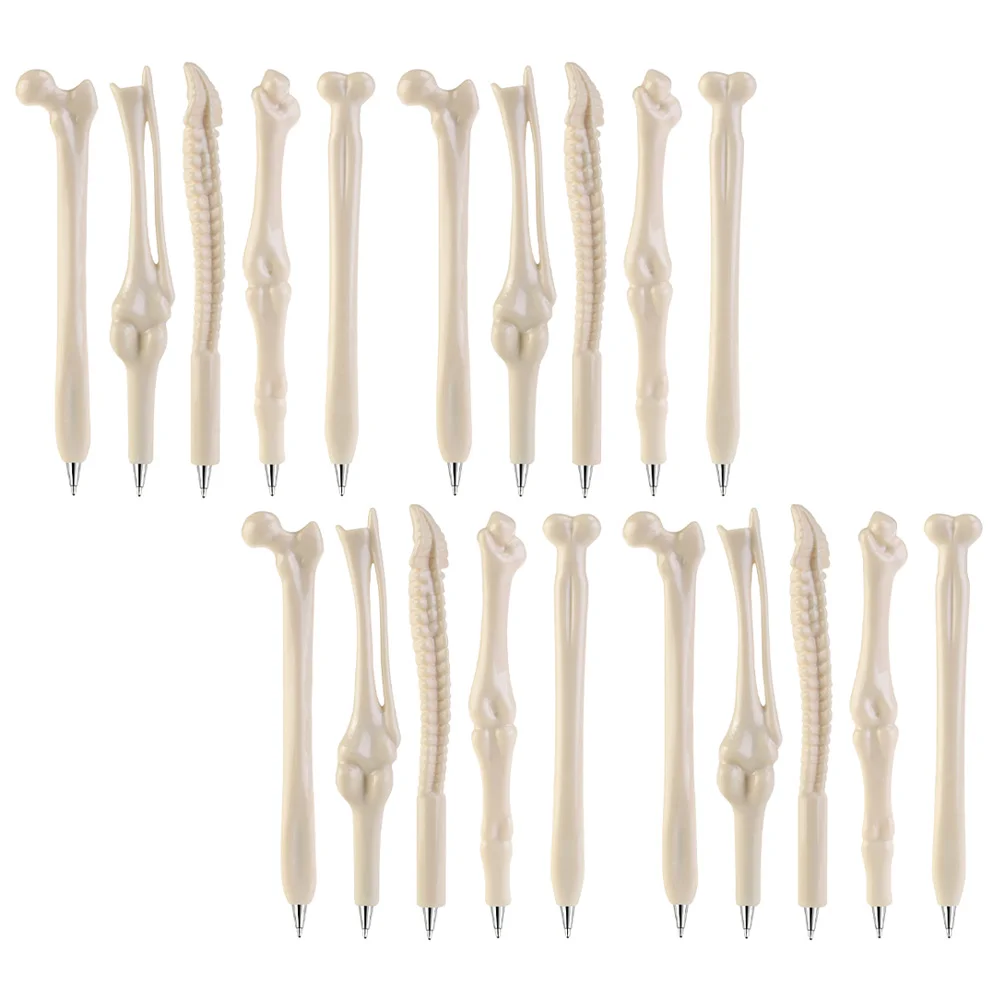 

20Pcs Students Ball-point Pens Bone Design Pens Lifelike Bone-shaped Pens for School