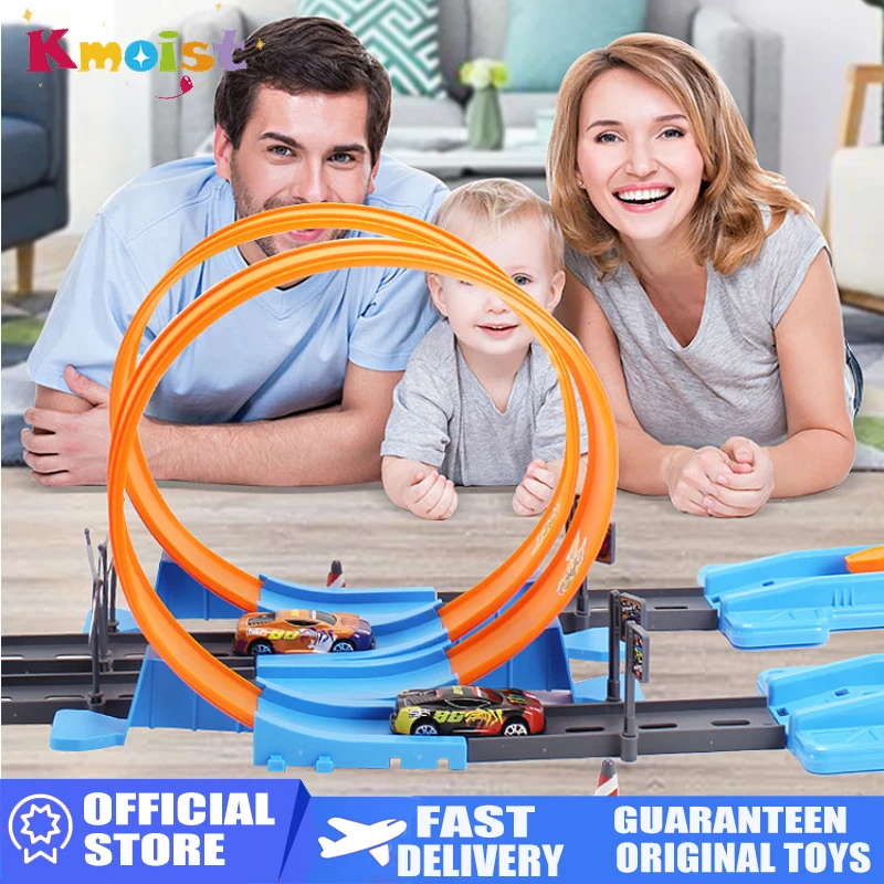 

Сборные направляющие для мальчиков, "сделай сам", строительные игрушки для мальчиков, гоночный трек, трюки, скорость, Двойные колеса, модель, игрушки для детей, подарок