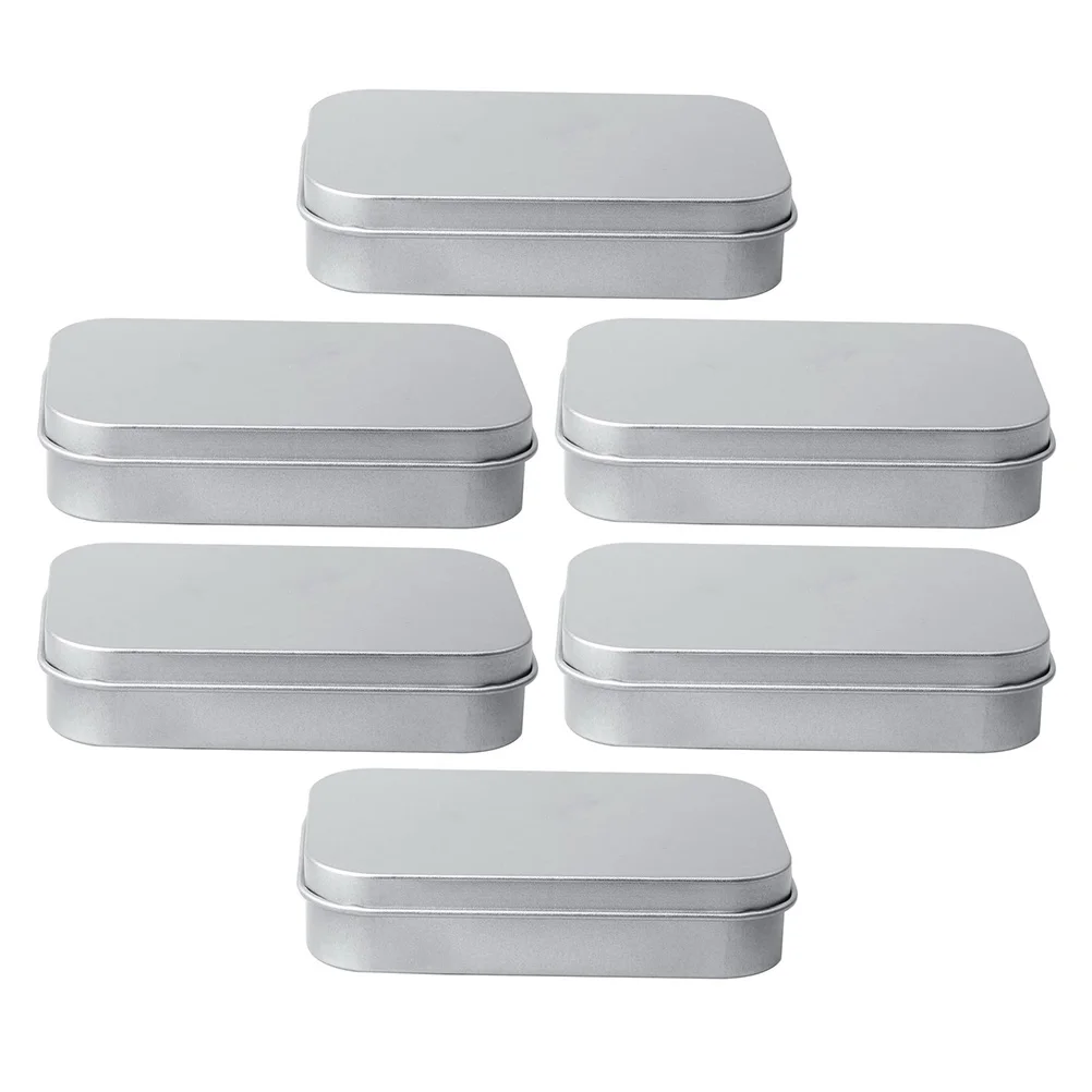 

Box Storage Tin Hinged Tinplate Tea Container Metal Rectangular Jar Boxes Lid Casetrinket Bead Jewelry Organizerpen
