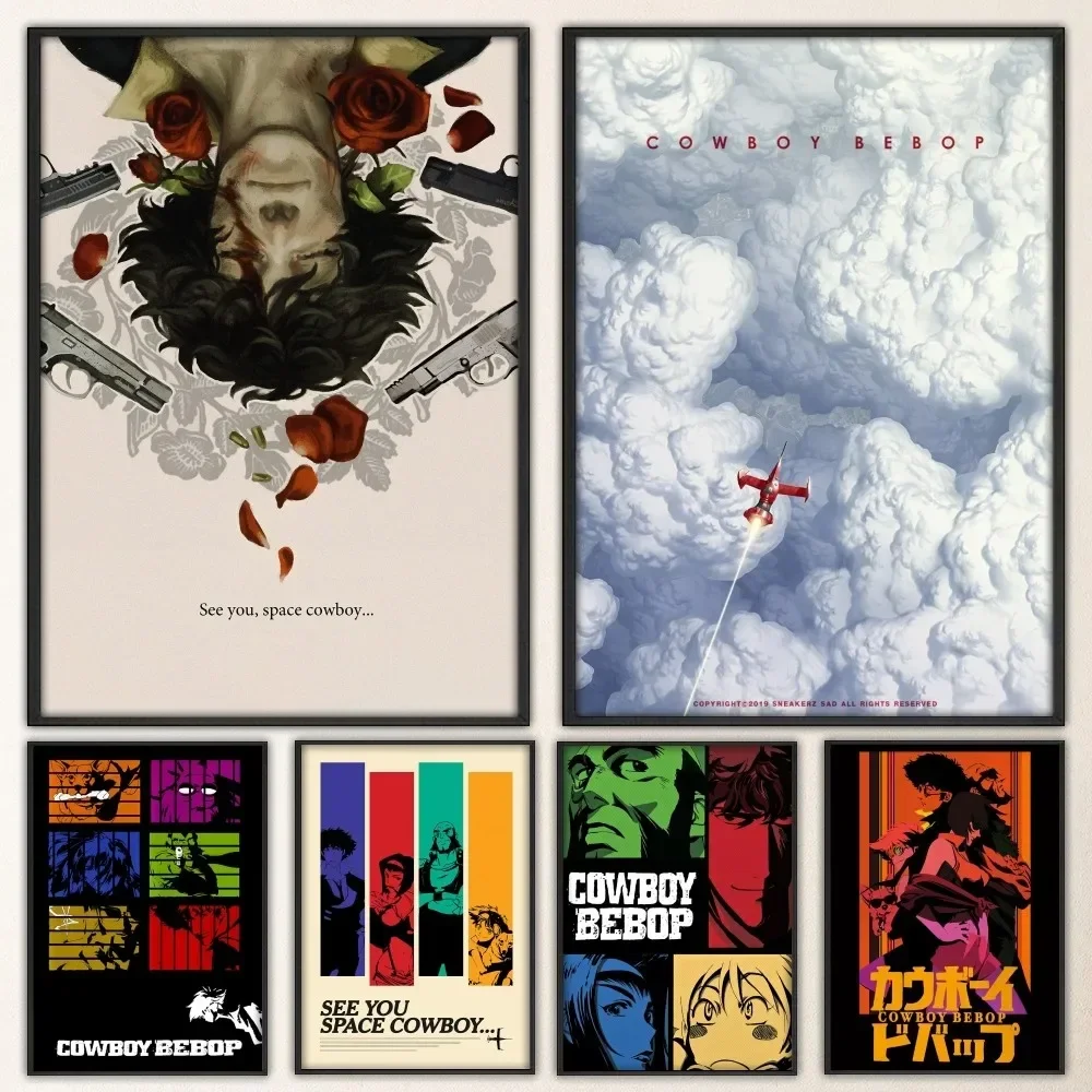 Аниме Ковбой Бибоп Плакат Стикер Ретро Винтаж Настенный Художественный Декор