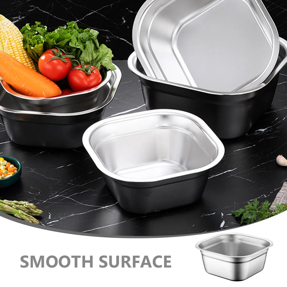 Миски для смешивания квадратная раковина из нержавеющей стали столовая