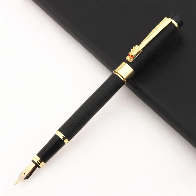 Luxury High Quality Frosted 5 Colour Golden Dragon Business Office Fountain Pen student School Stationery Supplies ink nibs |