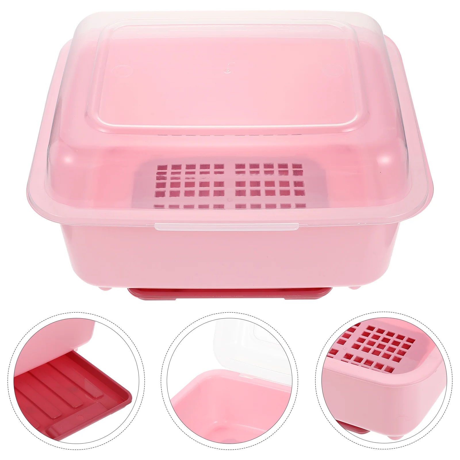 

Plastic Tableware Drainer Box Kitchen Chopsticks Bowls Dish Drain Storage Box
