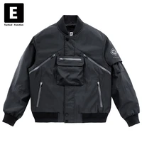 black cargo jackets coats military bomber jacket men streetwear bomber embroidery jacket outdoor outerwear windbreaker