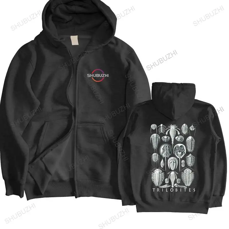 

men autumn sweatshirt black streetwear hoody Trilobites By Haeckel, Fossils, Geology unisex jacket pullover Outwear men hoodies