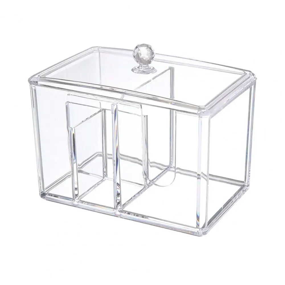 

Convenient Visual with Lid Cotton Swab Cotton Pad Organizer Box for Bathroom Swab Storage Container Cotton Round Pad Holder