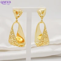 vintage geometric copper gold 24k unique earrings brazilian earrings for women dangle drop earrings wedding bridal gifts