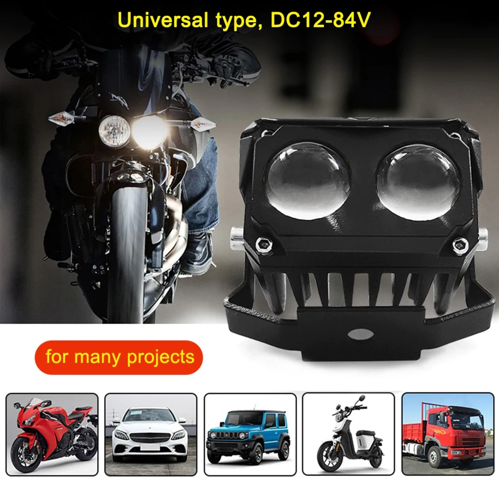 

1 Pair Motorcycle Headlight Portable DC 12-80V Removable Heats Dissipation External Drive Headlamp with Mounting Screws