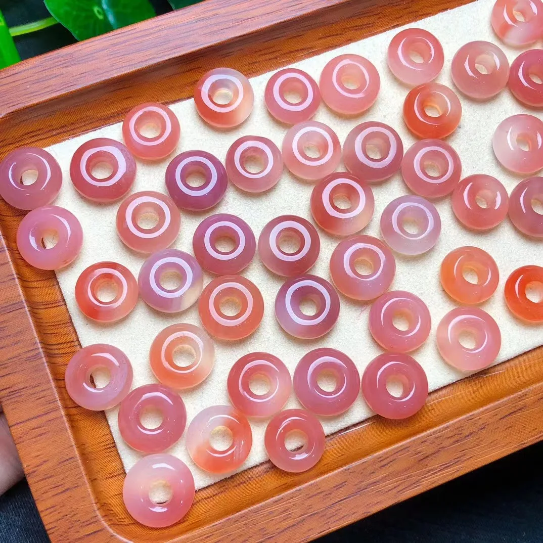 

1 шт. Fengbaowu натуральный камень Yanyuan Агат пончик ювелирные изделия для подвески браслет серьги модный хрустальный подарок для женщин