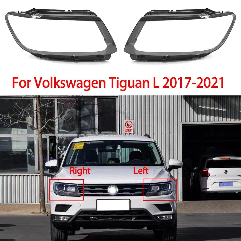 

Чехлы для передних фар автомобиля Volkswagen Tiguan L 2017-2021, прозрачный стеклянный абажур, аксессуары для корпуса фары