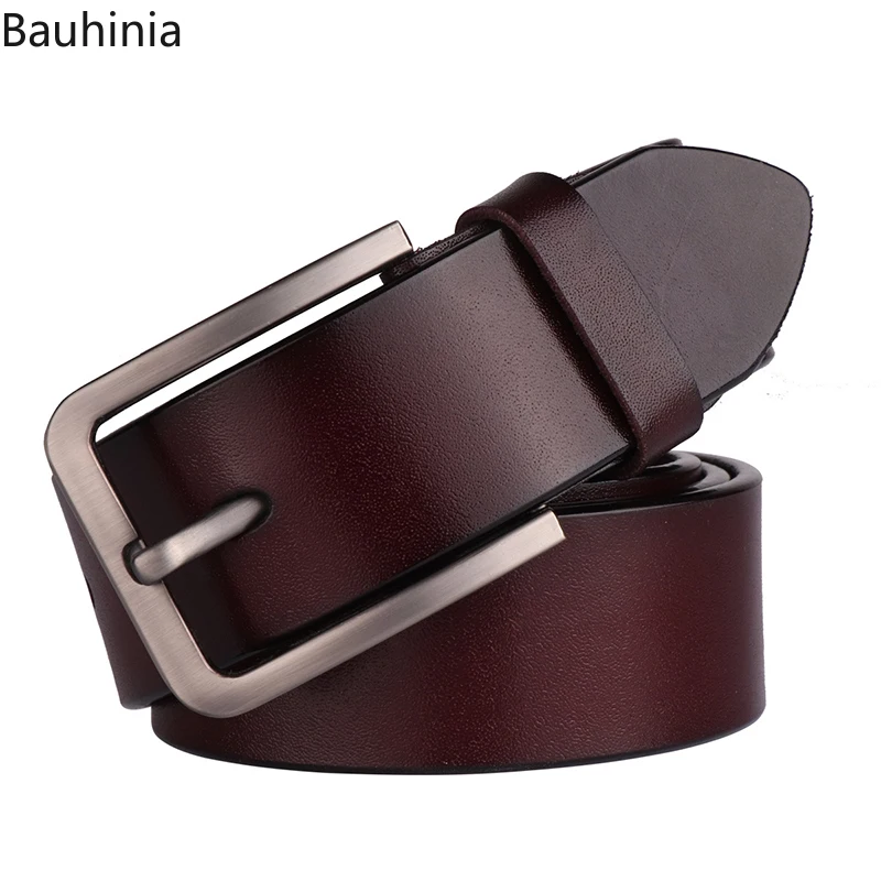 Fashion Vintage style pin buckle cow genuine leather belts for men 100-135cm high quality mens belt Jeans suit trouser belt