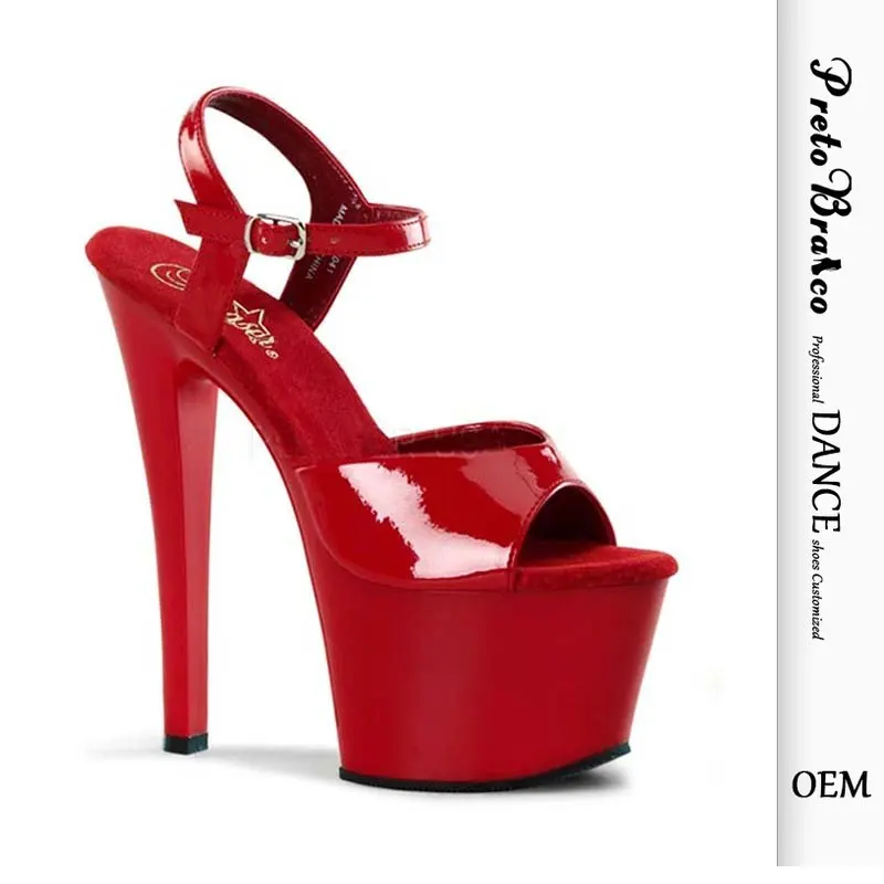 

Женские туфли на высоком тонком каблуке с круглым носком для ночного клуба; Забавные вечерние туфли; Танцевальные сандалии; Каблук 17 см; Платформа 7 см; YKC