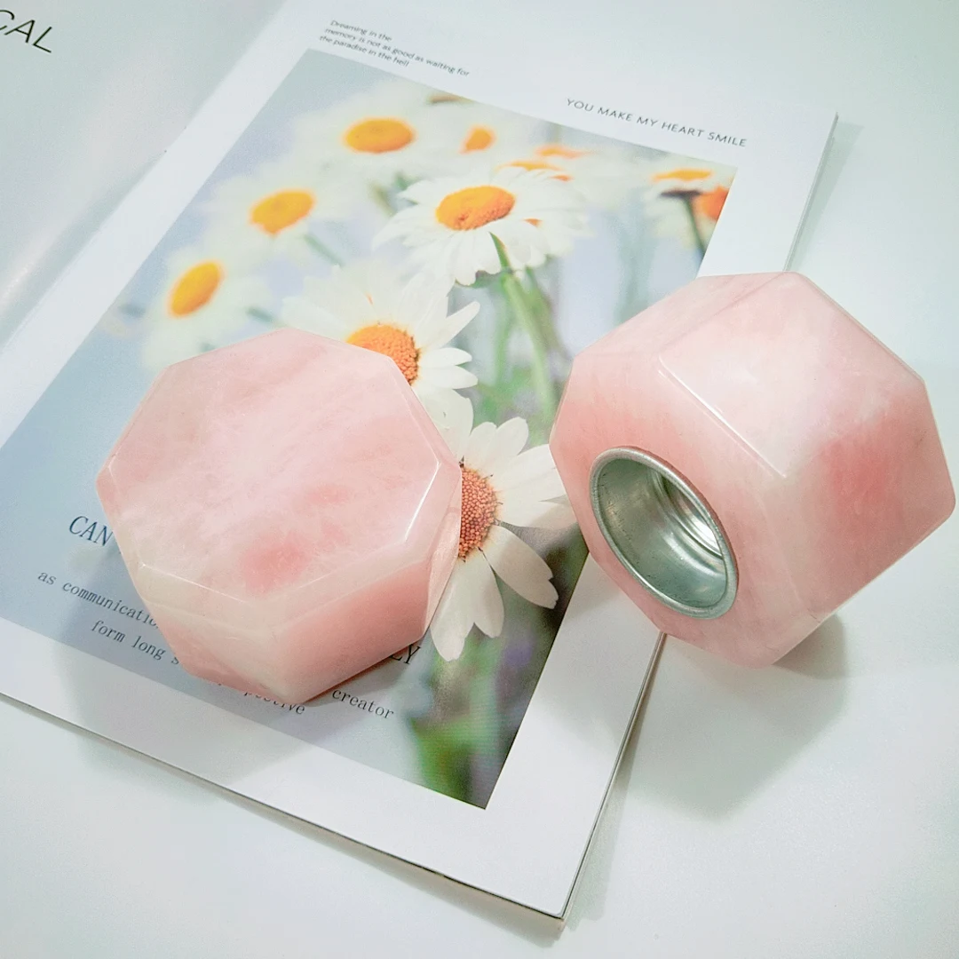 

High wholesale factory Natural Rose Quartz Polished Rose Crystal Candlestick For Decoration souvenirs