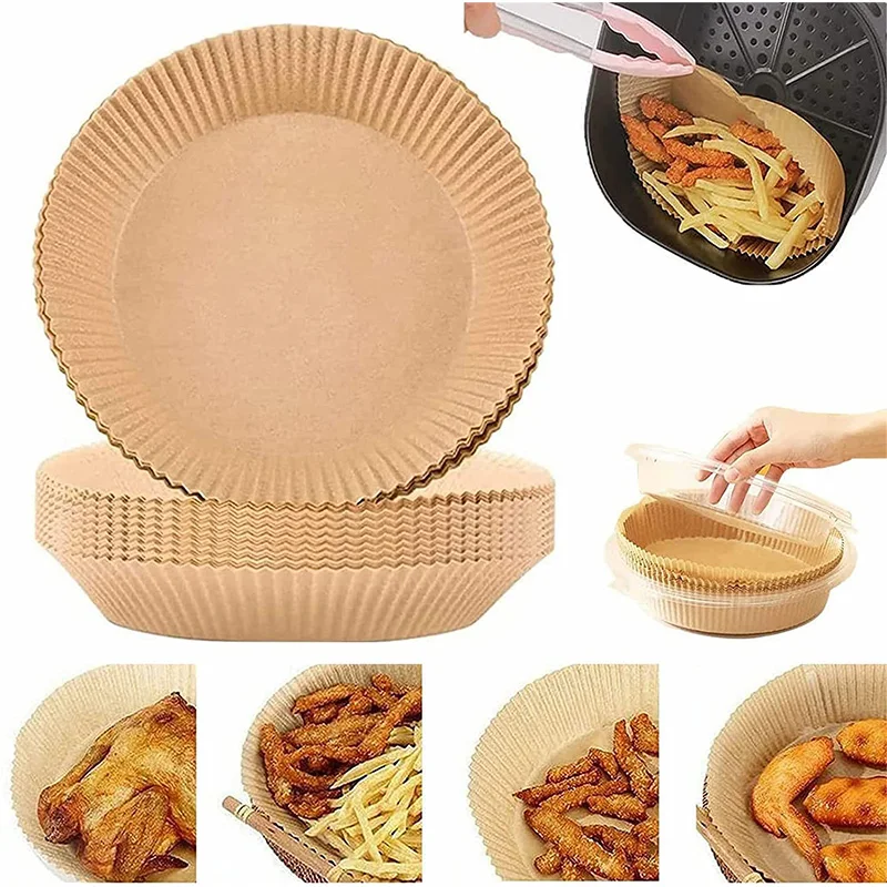 

Air Fryer Liners,Disposable Parchment Paper Liners for Air Fryer Basket,Round Nonstick,Oil Resistant,Baking Paper for Microwave