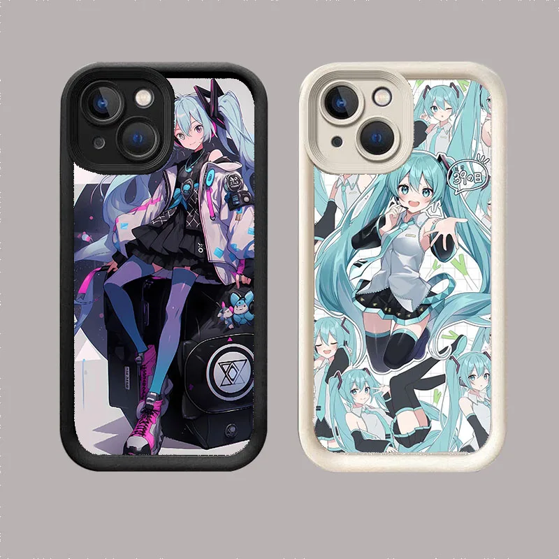 WE-11 Hatsune Miku Black Stepped TPU Case For Samsung A21S 24 25 33 34 35 51 53 55 73 S23 Plus Ultra