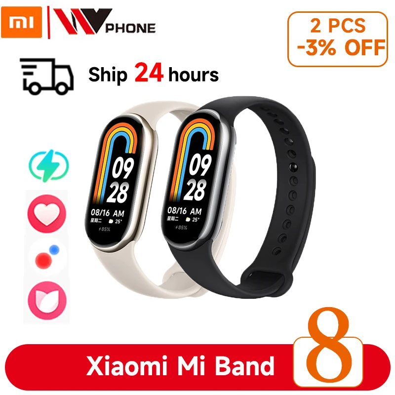 Смарт-браслет Xiaomi Mi Band 8, 7 цветов, AMOLED экран, фитнес-трекер с оксиметром в крови, водонепроницаемый смарт-браслет 8, 2023 - купить по выгодной цене - Топ-200 товаров с Али