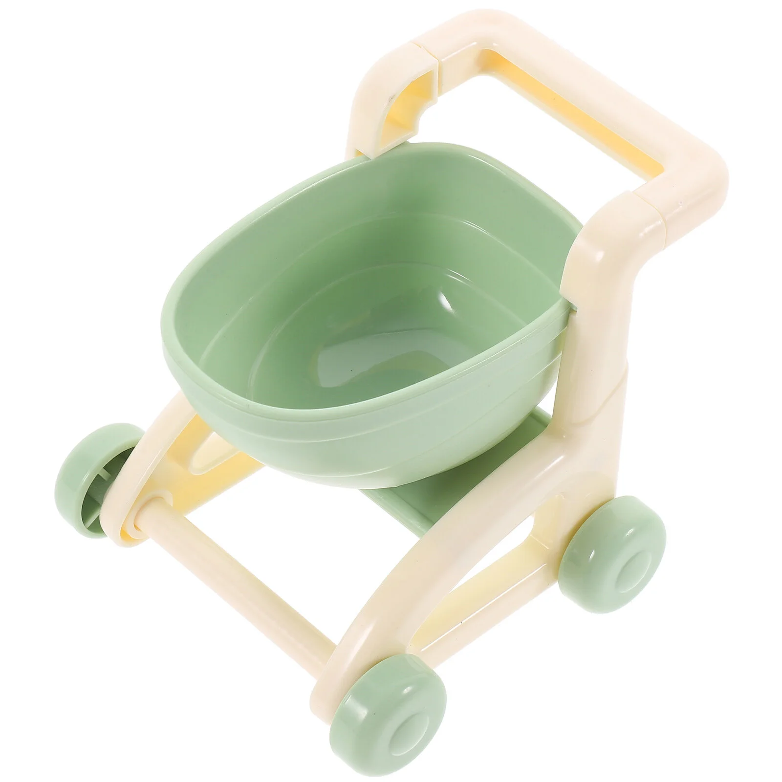 

Organizer Mini Shopping Trolley Stroller Toys Model Small Plastic Wheelbarrow