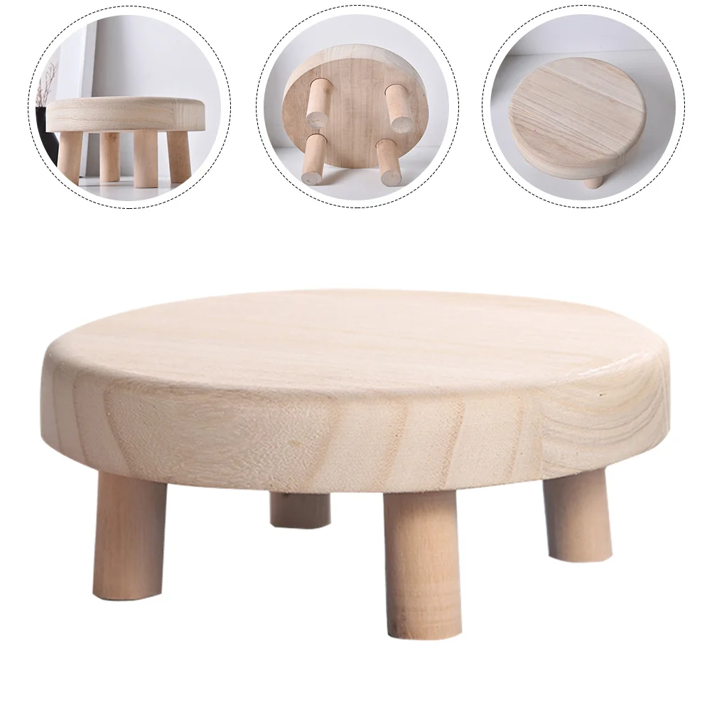 

Display Stand Wooden Stool Flower Shelf Brackets Decorative Holder Succulent Plants