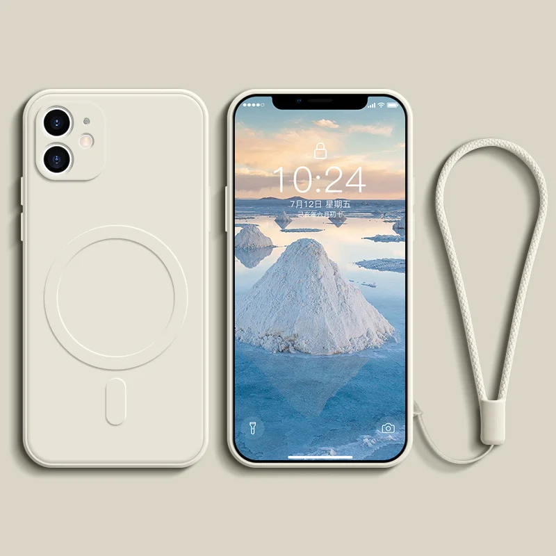 

Magnetic Original Magsafe Wireless Charging Liquid Phone Case For iPhone 12 14 11 13 Pro Max Mini Magnet Back Cover