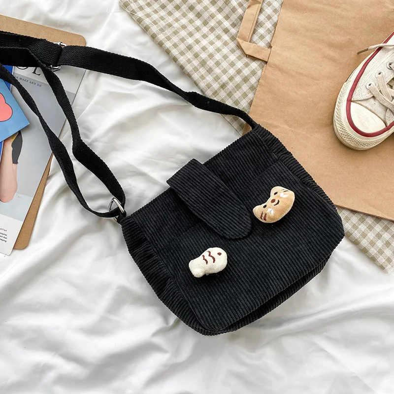 

Women's Bag Casual Designer Handbags Ladies Simple Fashion Solid Corduroy Cute Pendant Female Crossbody Shoulder Bags For Wo