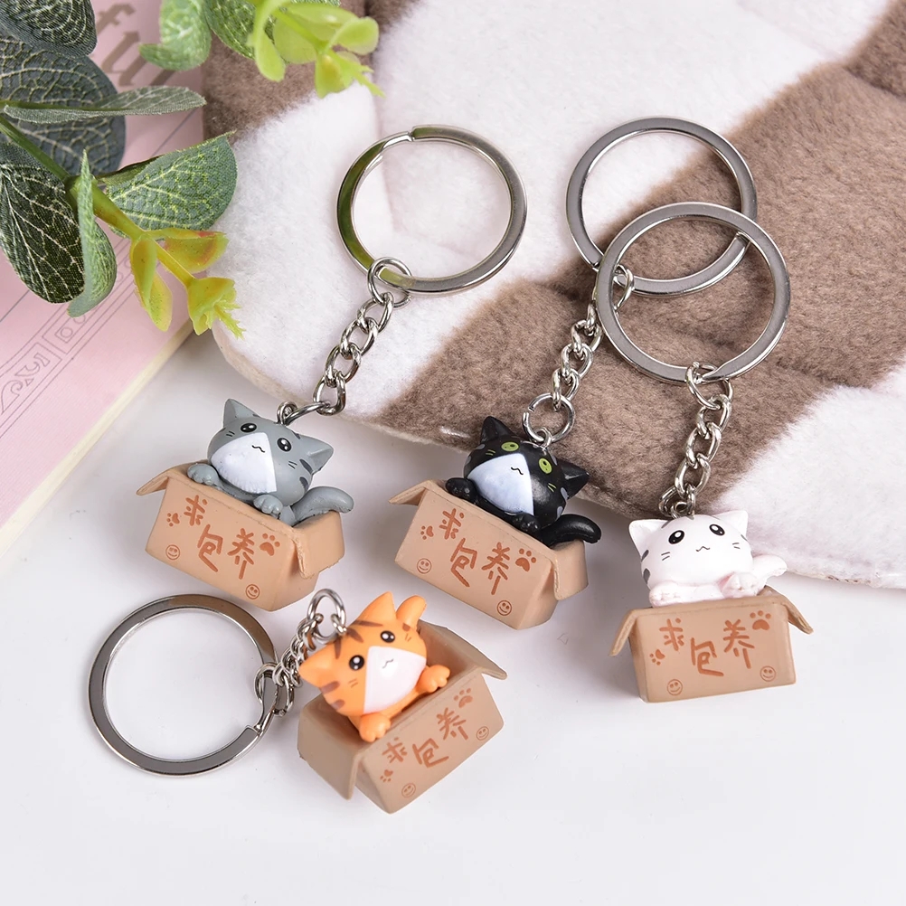 

1Pcs Lovely Cartoon Cat Key Rings Chains Pendant Ornament For Bag Car Keychain Gift Bag Pendant