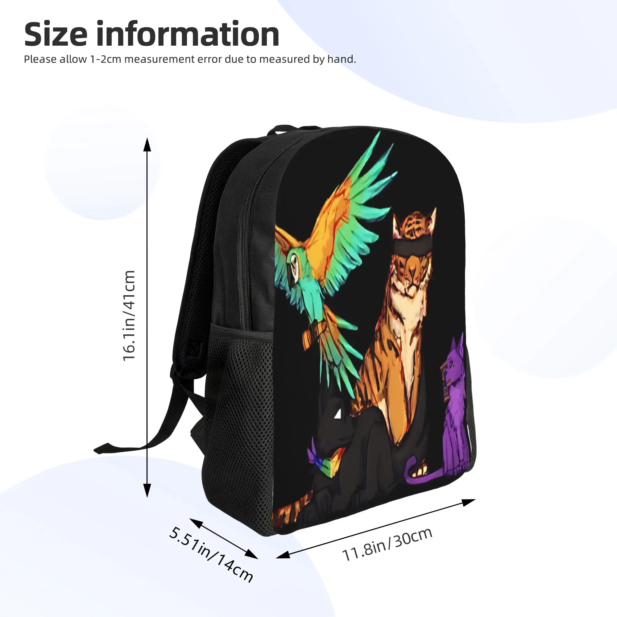 Рюкзак Wemmbu FlameFrags ParrotX2 Animals Cool для студентов и бизнеса, унисекс, для игр SMP, для мужчин и женщин, для ноутбука, холщовый (art.: 3920dca297d2a) - 3920dca297d2a